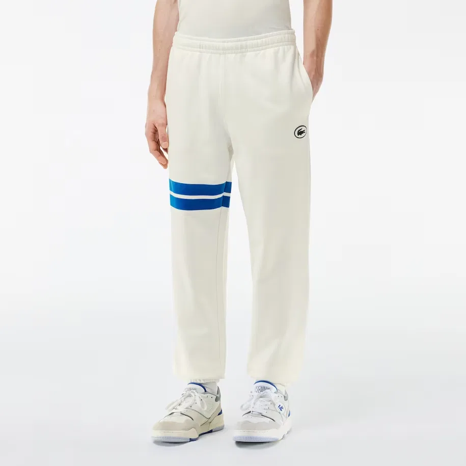 Брюки спортивные из органического хлопка с патчем Logo LACOSTE, White — фото 3