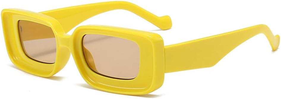 

Солнцезащитные очки Candy Color Wide Leg Women Sunglasses UV400 UV400 Men Champagne Punk для занятий спортом на открытом воздухе и верховой езды UYPTK, Yellow Champagne