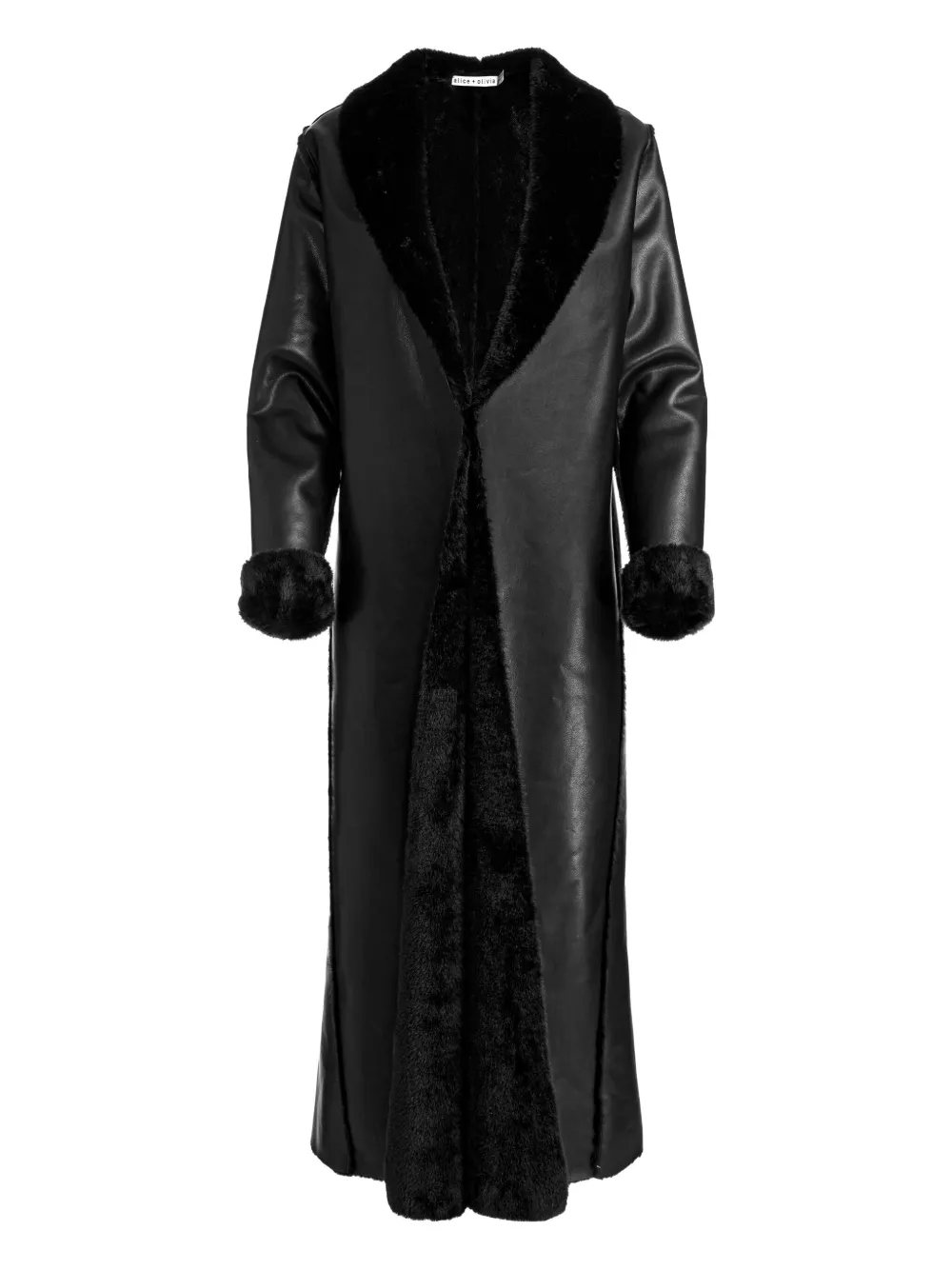 

Макси-пальто Shelby из искусственного овчины alice + olivia, черный