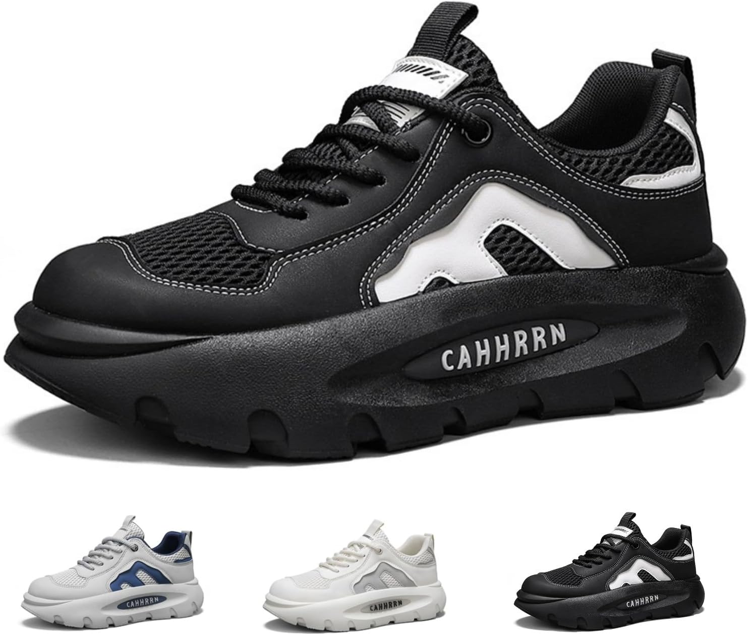 

Мужские кроссовки MACEFIL Casual Chunky, дышащая сетка, удобные, противоскользящие, спортивные, уличная и повседневная обувь, черный