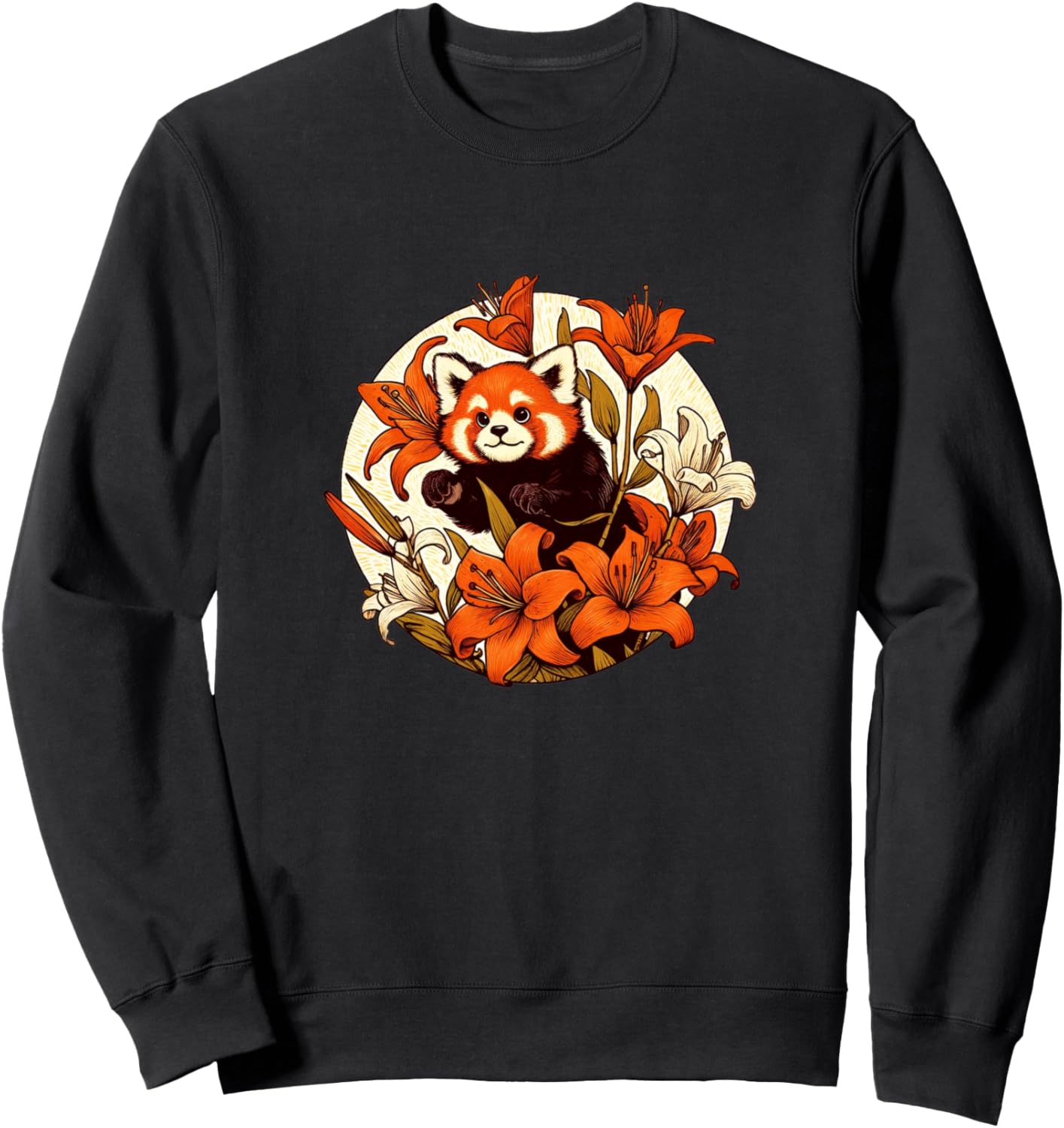 

Ретро-толстовка с изображением красной панды и лилии Red Lily Panda Love Snugg, Красный, Ретро-толстовка с изображением красной панды и лилии Red Lily Panda Love Snugg