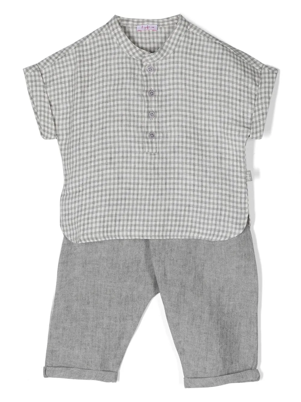 

Льняной комплект из топа и брюк Il Gufo, серый