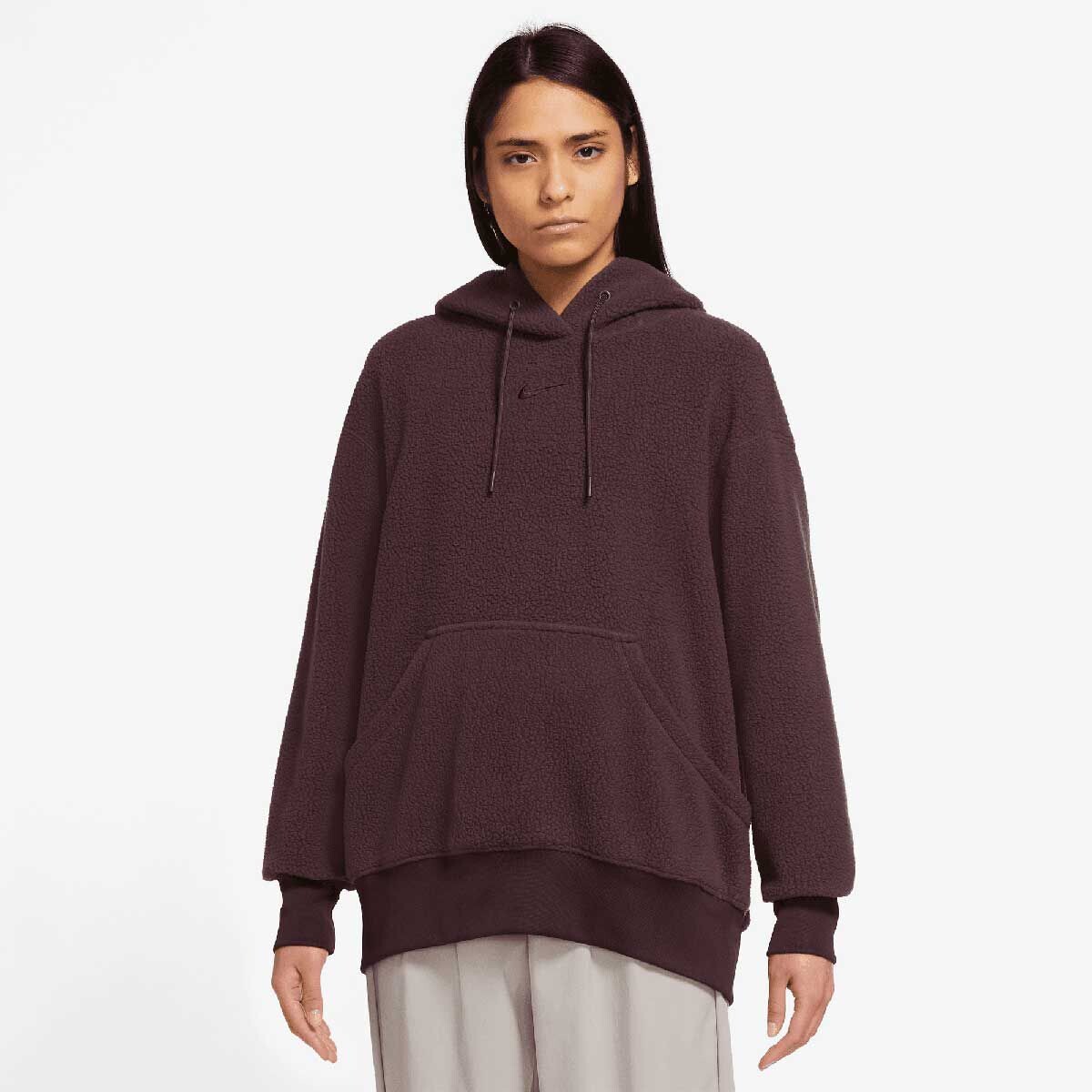 

Толстовка W NSW PLUSH HOODY Nike, цвет Burgund/Schwarz