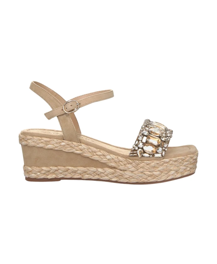 

Босоножки на танкетке с плетеным ремешком Alma En Pena, бежевый