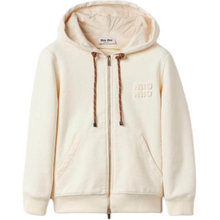 

Толстовка с логотипом на молнии MIU MIU, Neutral Color
