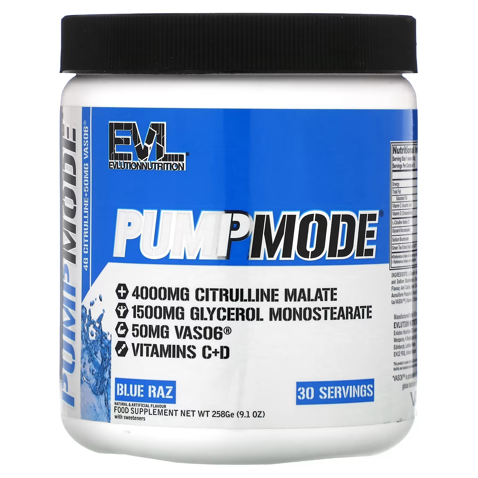 

Добавка EVLution Nutrition PumpMode Blue Raz, 258 г