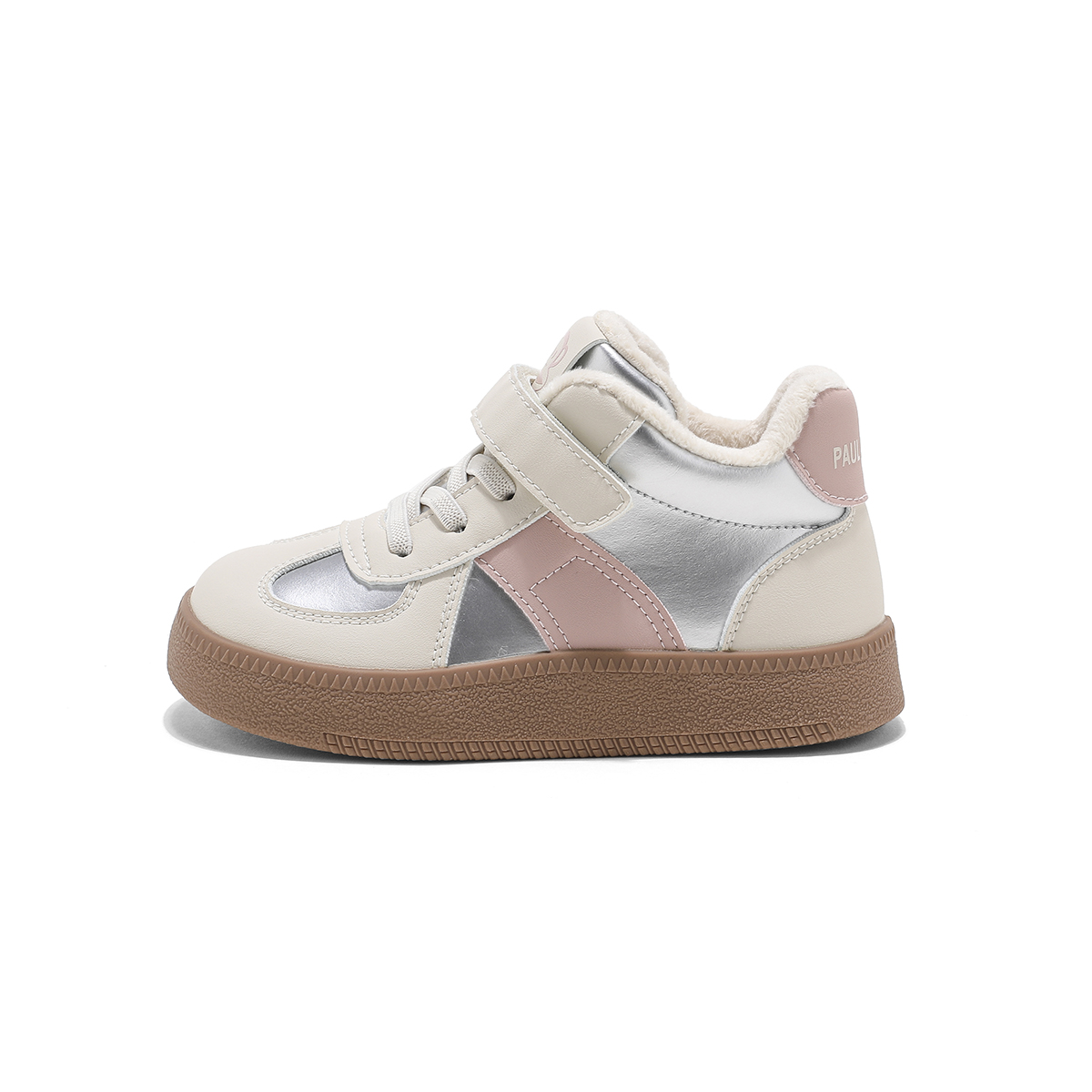 

Прочные теплые детские ботинки для скейтбординга PAUL FRANK, серебряный/розовый