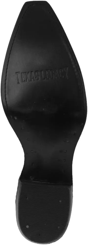 

Мужские черно-серые западные кожаные ковбойские сапоги Texas Legacy с принтом змеи и заостренным носком, черный