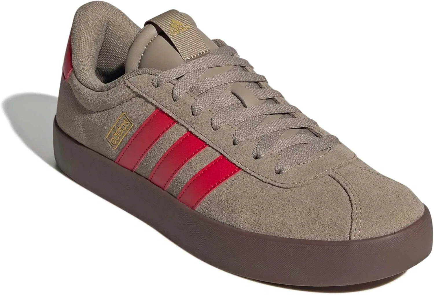 Кроссовки Leather Sneakers adidas, Blanch Cargo/Pure Ruby/Gold Metallic — фото 4