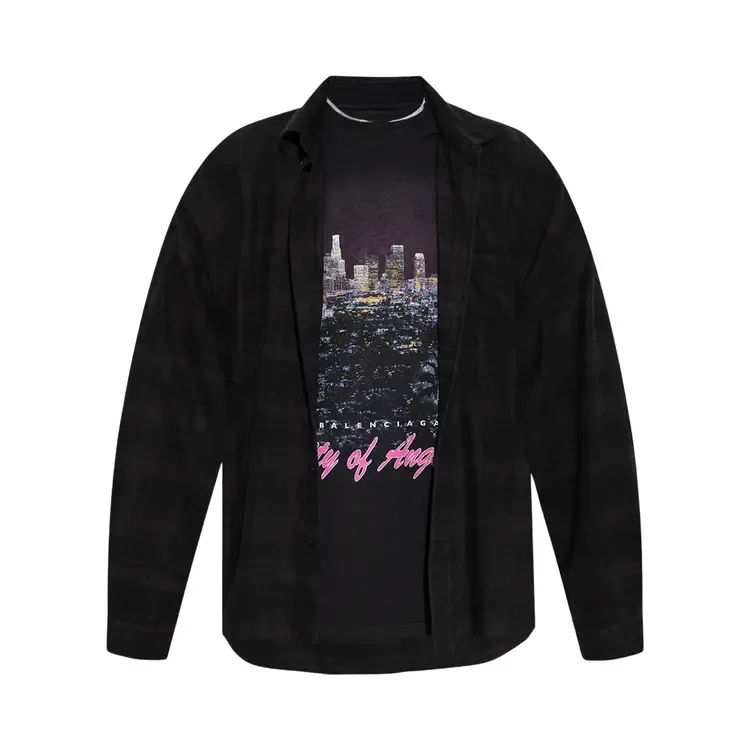 Рубашка с длинными рукавами Balenciaga, многослойная, черная