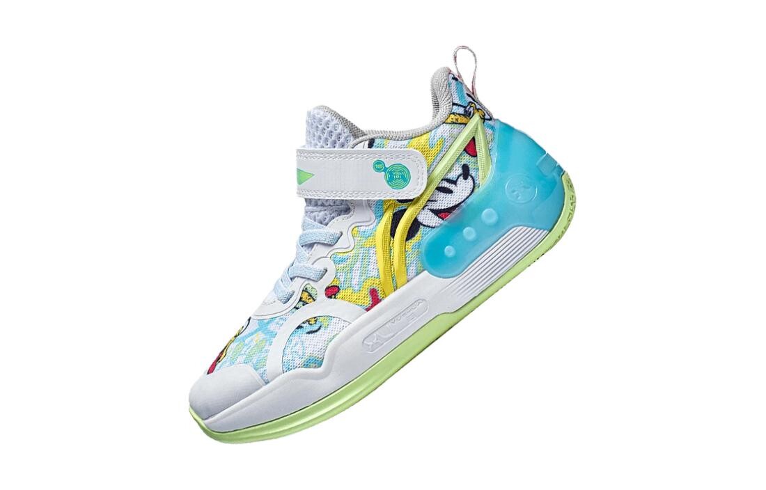 Кроссовки LINING YOUNG Kids Lifestyle Shoes GS Mid-top White/Royal Blue — фото 4