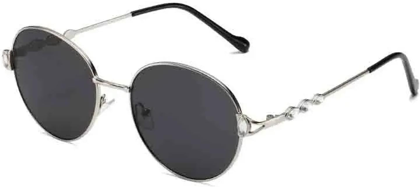 

Классические винтажные модные круглые солнцезащитные очки унисекс, роскошные, для путешествий и вождения, солнцезащитные очки с защитой от УФ-излучения UV400 TKKTLLT, Silver Gray