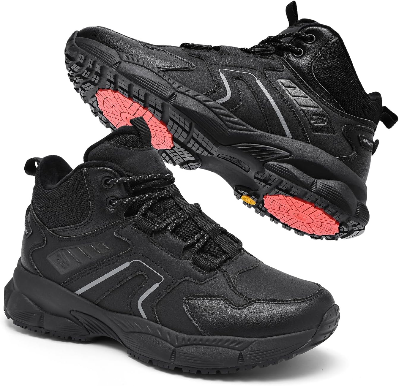 

Мужские термоботинки BAIBAO A-S с широкой посадкой, водонепроницаемые зимние ботинки, Подкладка из кристального меха и противоскользящая подошва Turbine, Ботинки для походов и работы на открытом воздухе в экстремально холодную погоду, черный