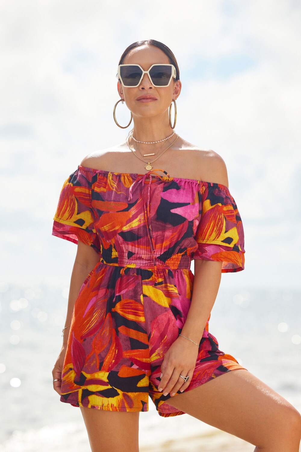

Комбинезон с открытыми плечами Myleene Klass, черный