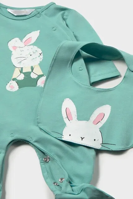 Комбинезон с длинным рукавом Mayoral Newborn, бирюзовый — фото 3