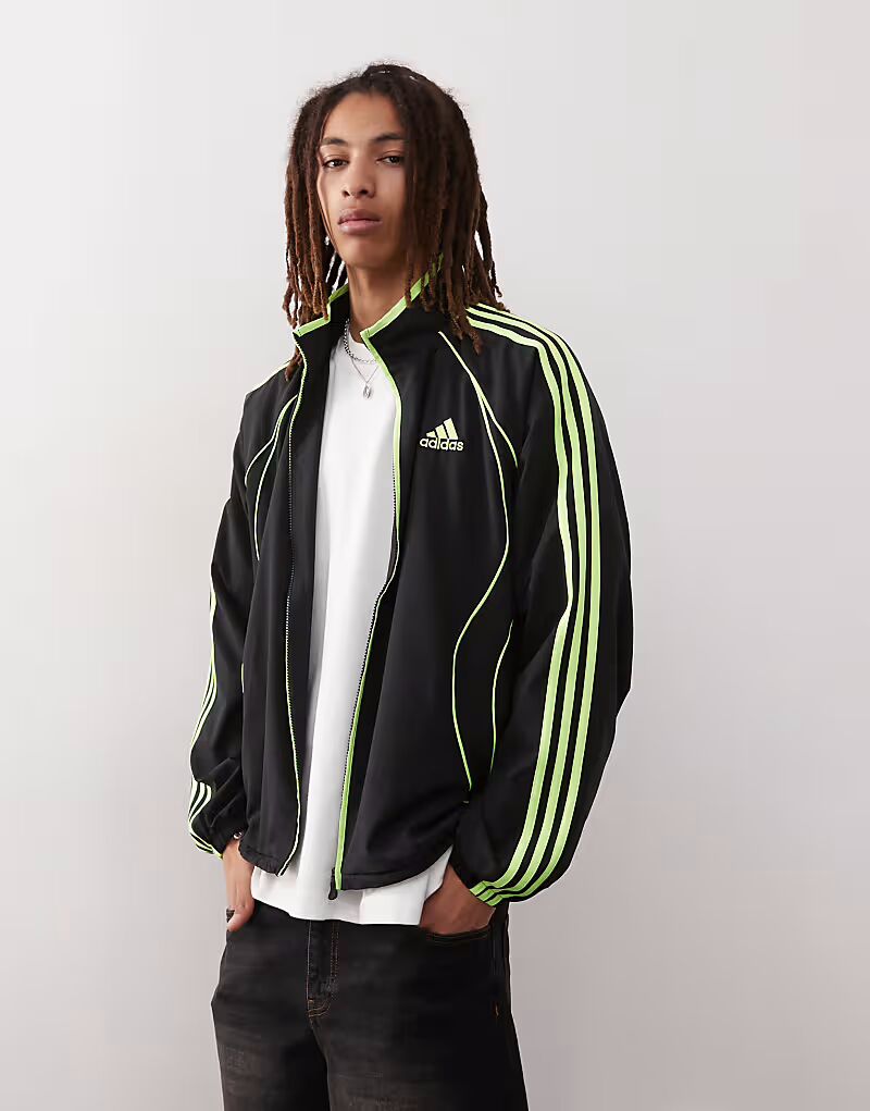

Футболка с длинным рукавом Adidas Originals Teamgeist черного и лаймового цветов
