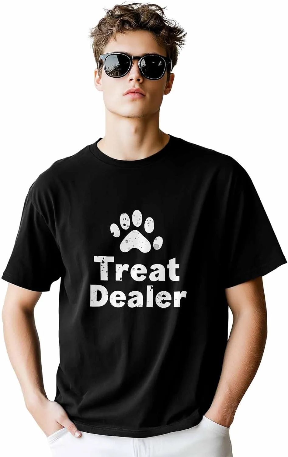 

Мужская футболка с принтом лапок, хлопок, короткий рукав CosyBright