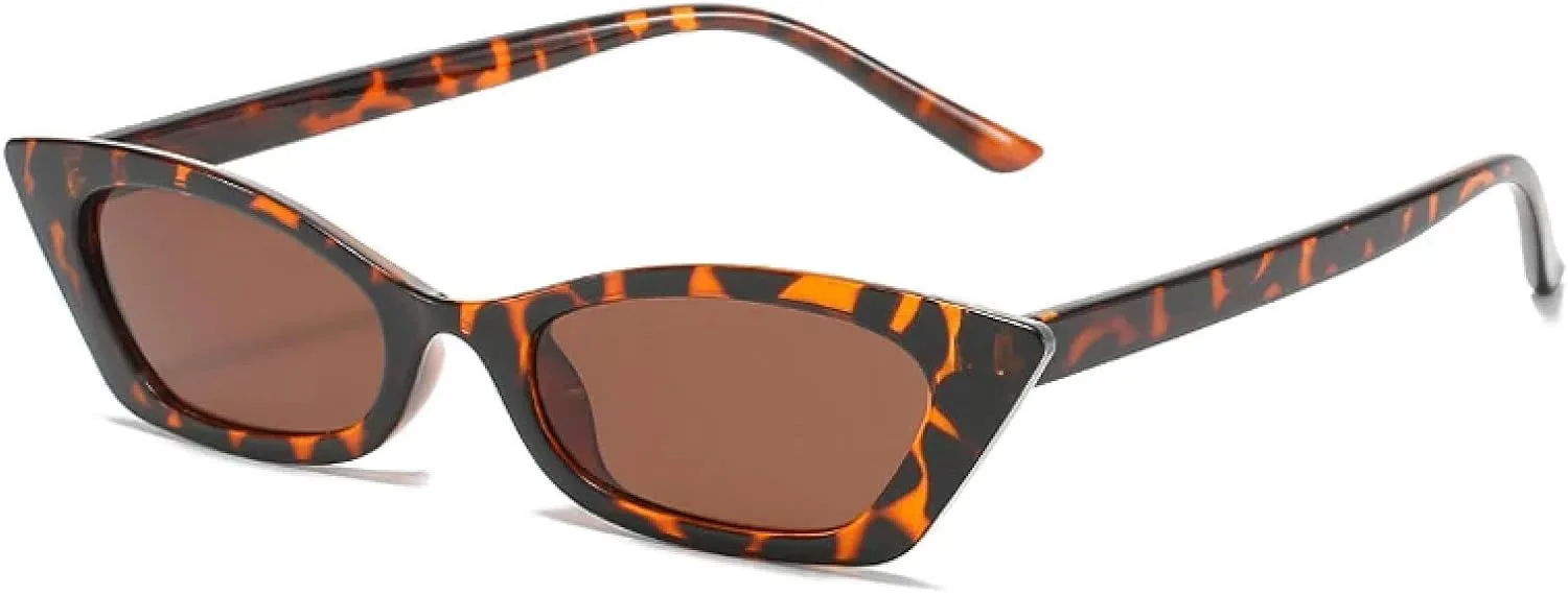 

Винтажные солнцезащитные очки «кошачий глаз» в маленькой оправе, модные и классические, для лета и путешествий, с защитой от УФ-излучения UV400 TKKTLLT, Leopard Brown