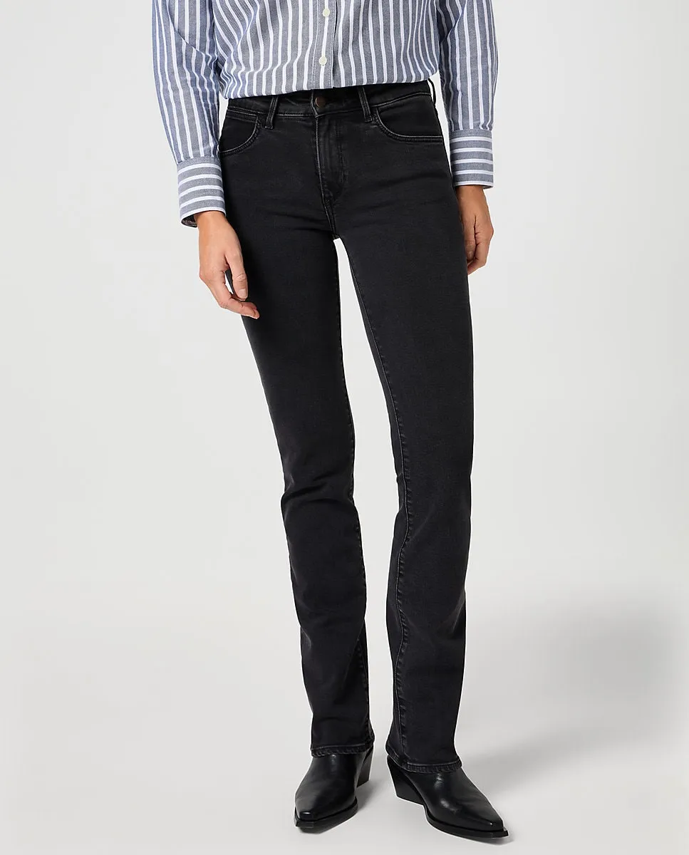 

Женские джинсы кроя bootcut с средней посадкой Wrangler, черный