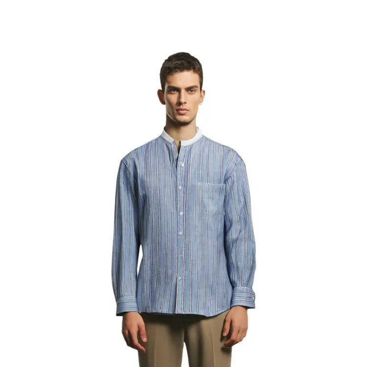 Jw Anderson Jw Anderson Co-Branded Series Shirt Men Powder Blue Uniqlo, розовый/голубой — фото 2