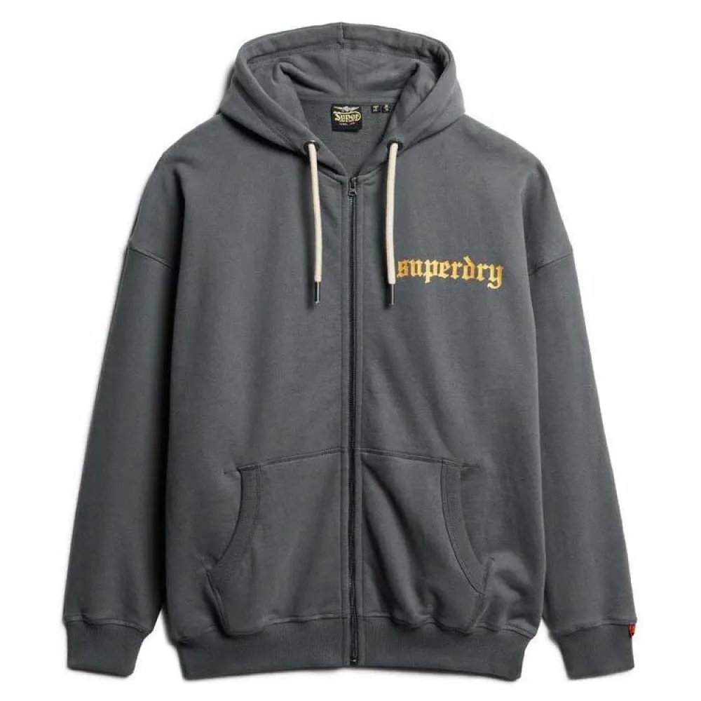 

Толстовка Superdry Old School Tattoo Os full zip, серый