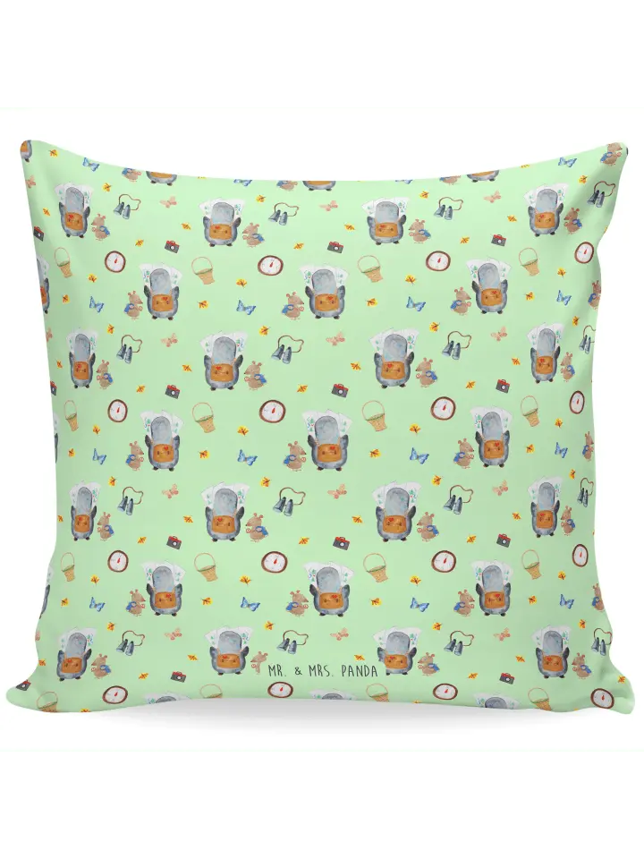 

Подушка Mr & Mrs Panda 40x40 Pinguin & Maus Wanderer, зеленый