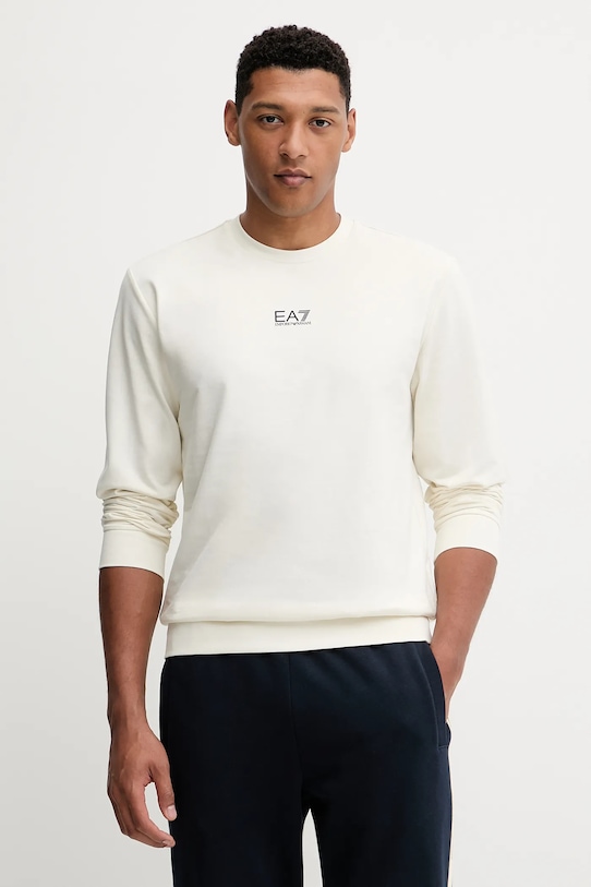 

Хлопковая толстовка Ea7 Emporio Armani, бежевый