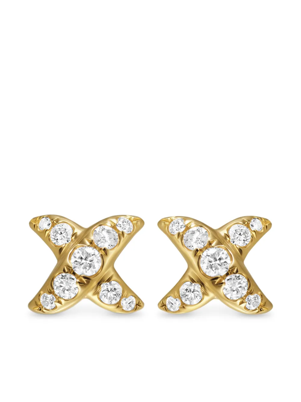 

Серьги-гвоздики Crossover X из желтого золота с бриллиантами (6 мм) David Yurman, серебяный