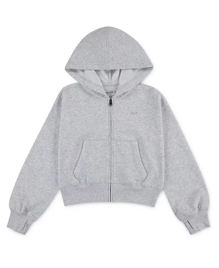 

Детская худи с капюшоном на молнии Abercrombie Kids, серый
