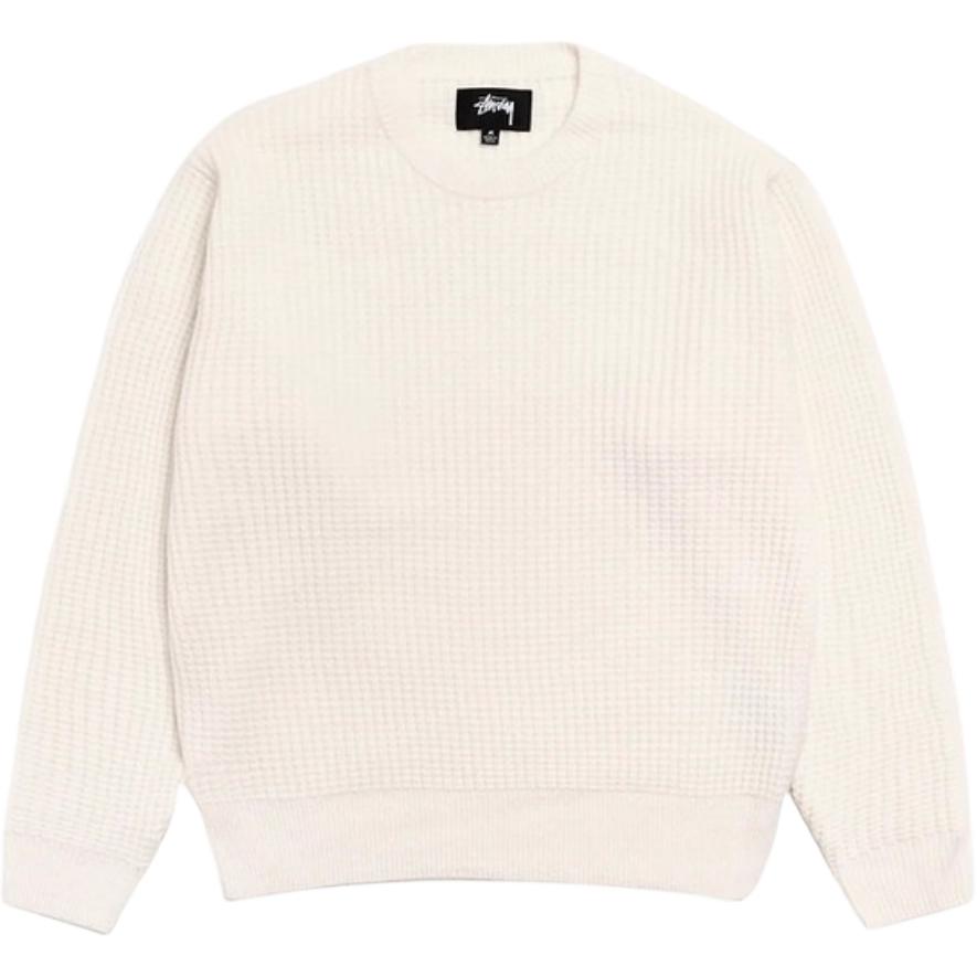 

Мужской трикотаж с круглым вырезом, умеренный базовый слой Stussy, экрю