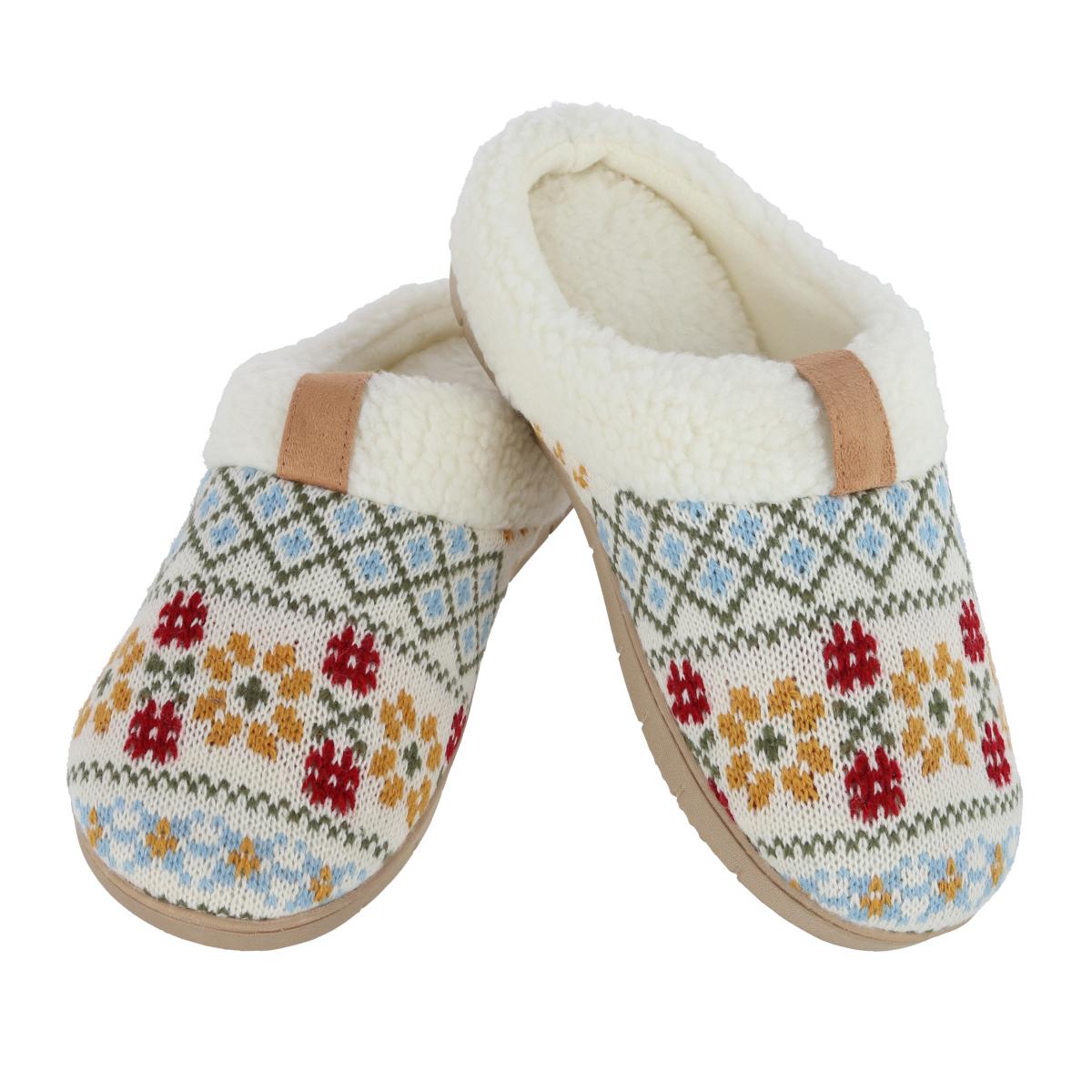 Женские тапочки Heritage Fairisle Knit Hoodback Isotoner, цвет multi — фото 2