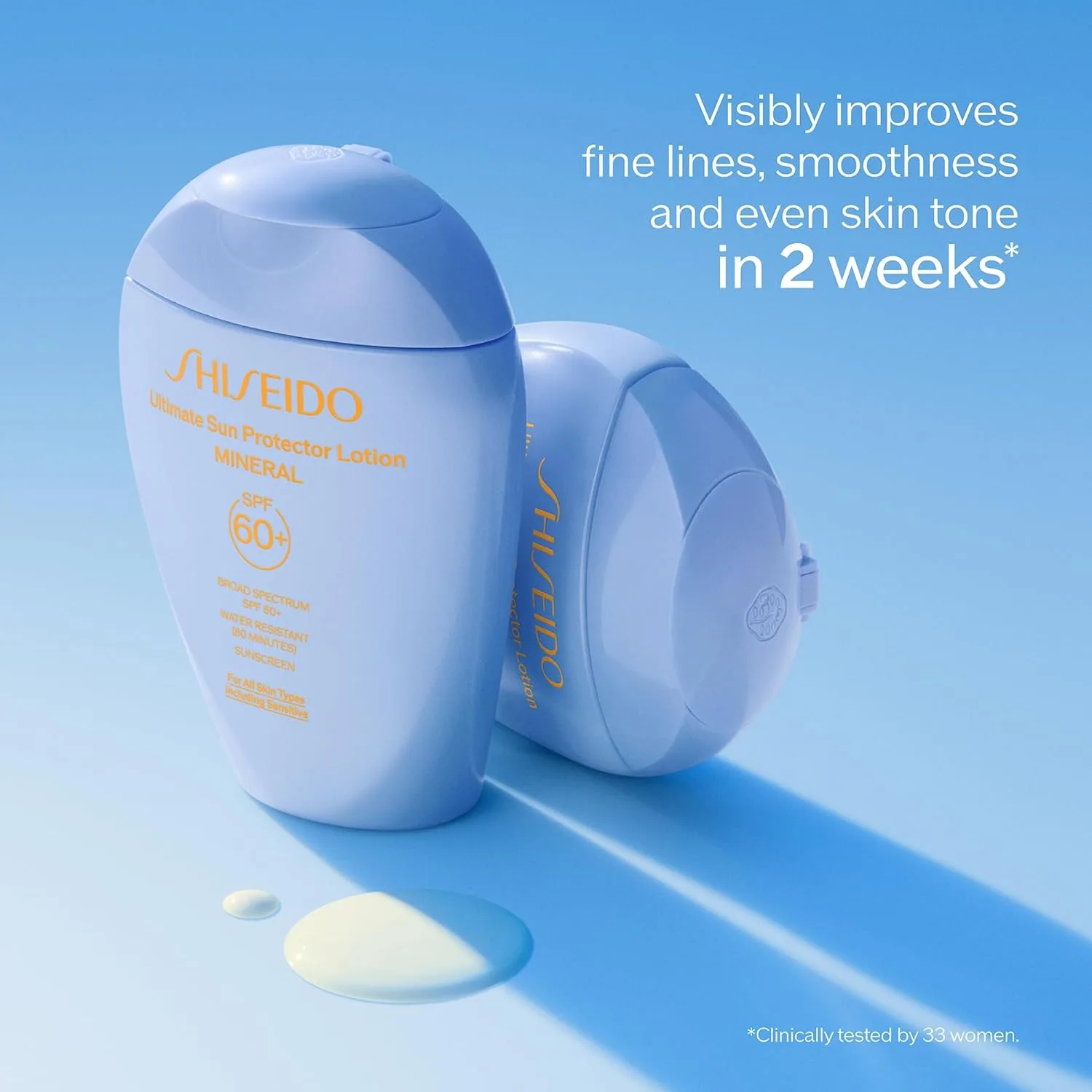 Shiseido Ultimate Sun Protector Lotion Mineral SPF 60+ - невесомый солнцезащитный лосьон для лица и тела, улучшает тон кожи и разглаживает морщины, без отдушки, для всех типов кожи 150 мл — фото 2