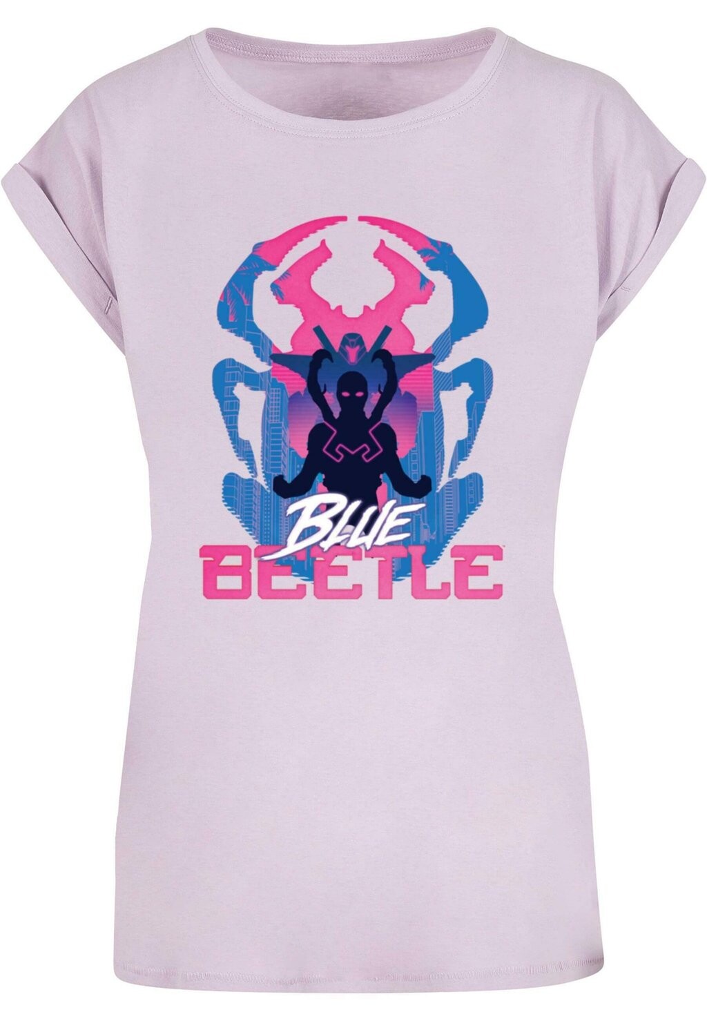 

Футболка с принтом BLUE BEETLE POSING ABSOLUTE CULT, фиолетовый