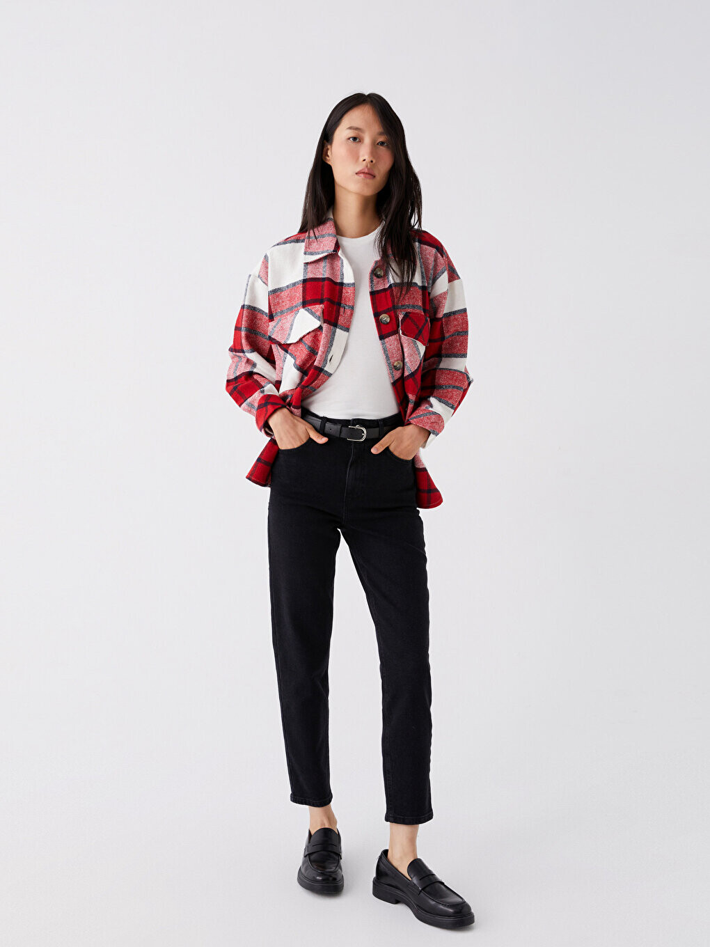 

Женские джинсовые брюки с высокой талией и поясом для мамы LCW Jeans