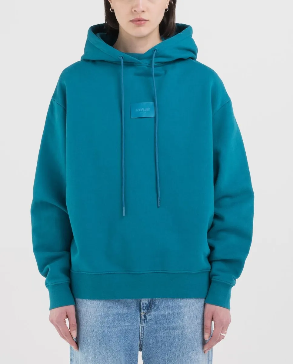 

Женская длинная толстовка с капюшоном Replay, бирюзовый