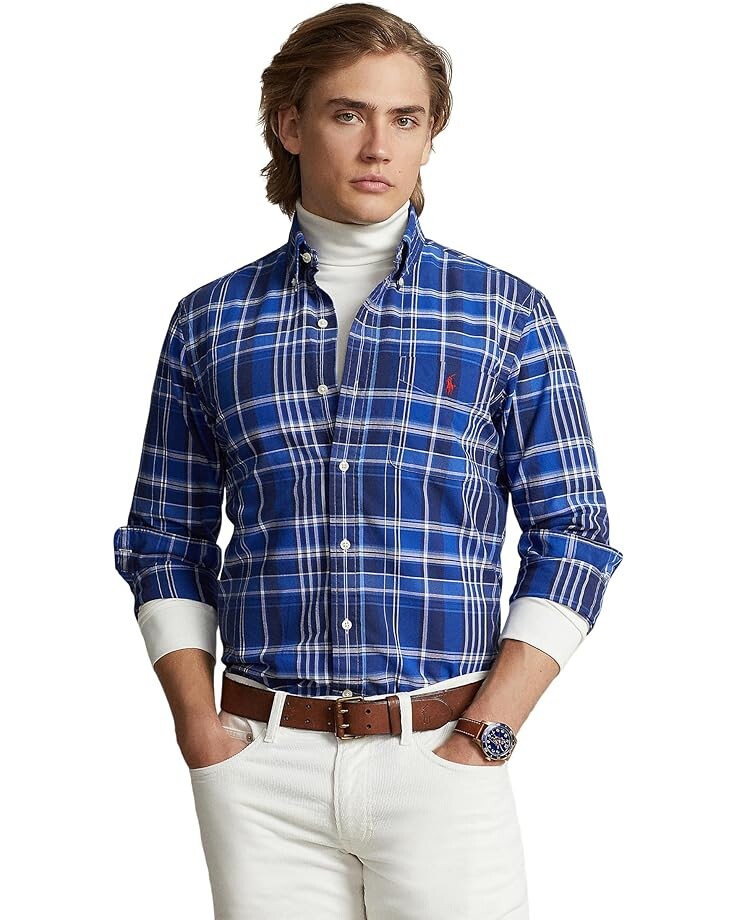 

Рубашка Polo Ralph Lauren Classic Fit Plaid Oxford Long Sleeve, цвет Blue Multi