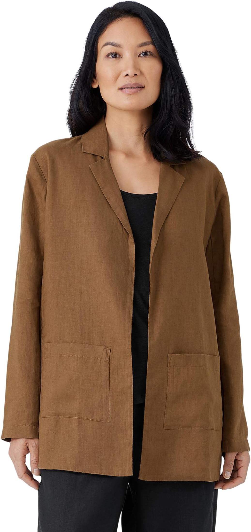 

Блейзер Eileen Fisher Notch Collar Long Blazer, бронзовый