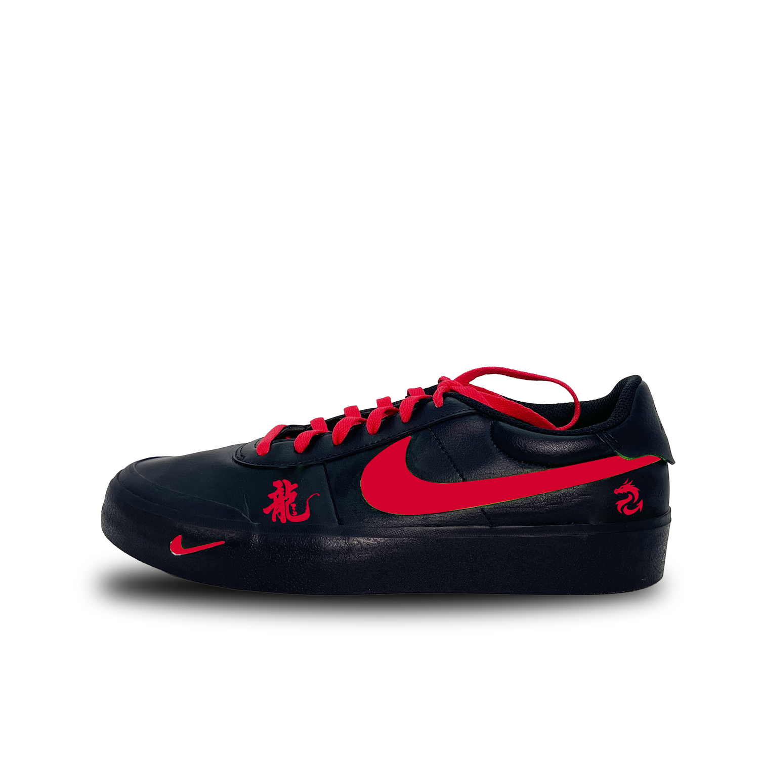 

Nike Кроссовки для скейтборда унисекс Court Shot Red Scale Step износостойкие и легкие низкие черно-красные, цвет Black Red