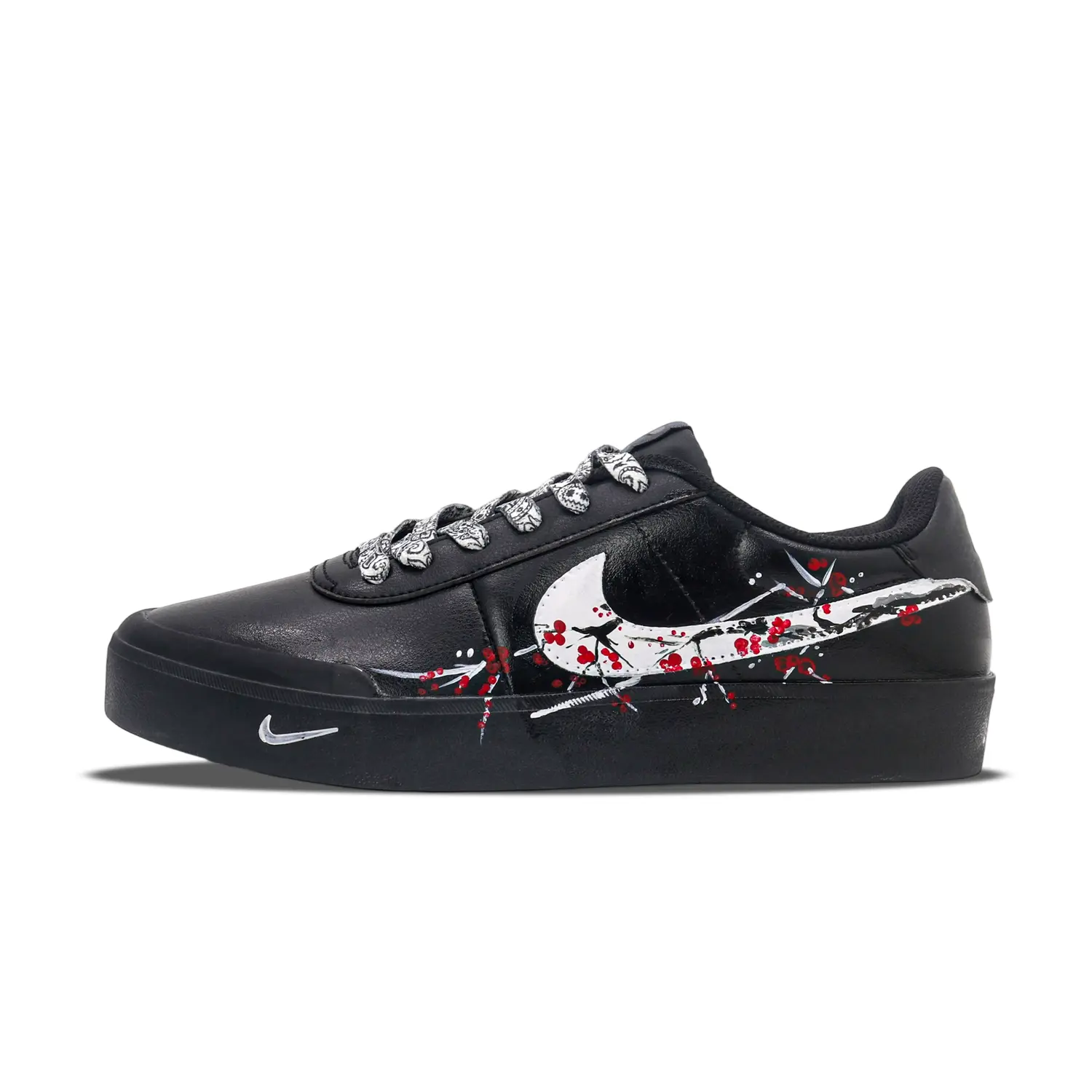 

Nike Кроссовки Court Shot A Branch Of Plum Blossom с амортизацией, низкие, для скейтбординга, мужские, красные, белые, черные