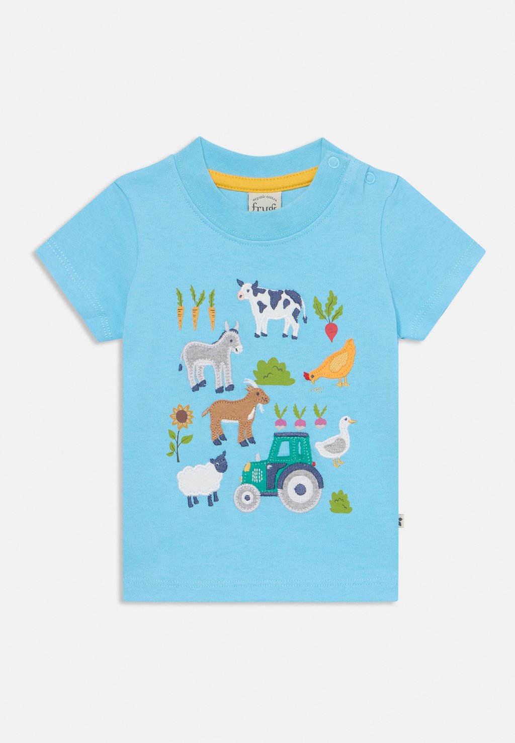 

Футболка с принтом LITTLE CREATURE APPLIQUE UNISEX Frugi, светло-голубой