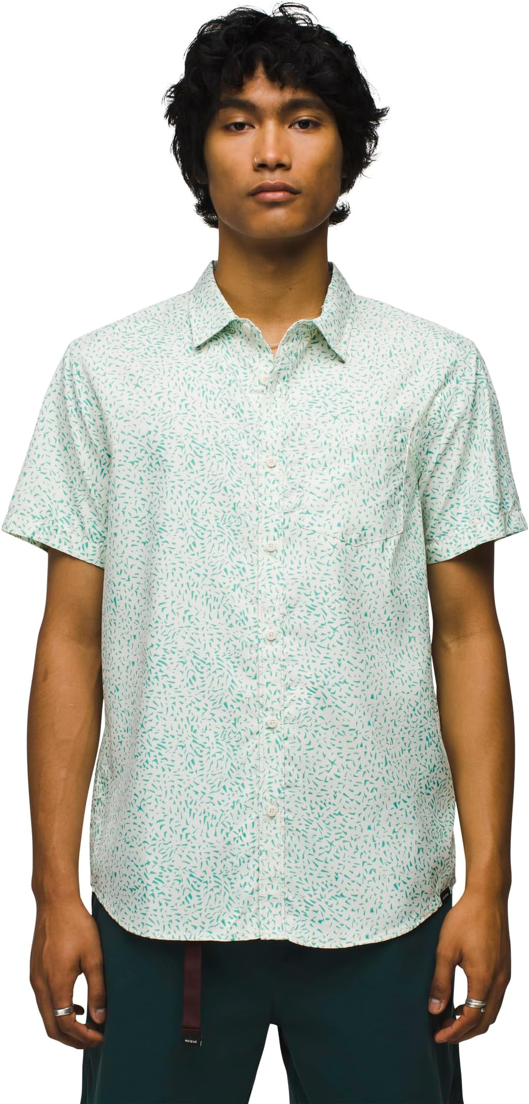 

Рубашка Prana Lost Sol Printed Short Sleeve Shirt Standard Fit, цвет Chalk Sharkstooth