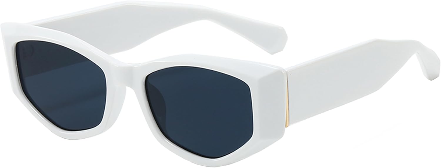 

Солнцезащитные очки Kursan Retro в толстой оправе для женщин и мужчин, классические солнцезащитные очки 90-х годов, массивные, с защитой от УФ-излучения UV400, A4 White Frame/Black