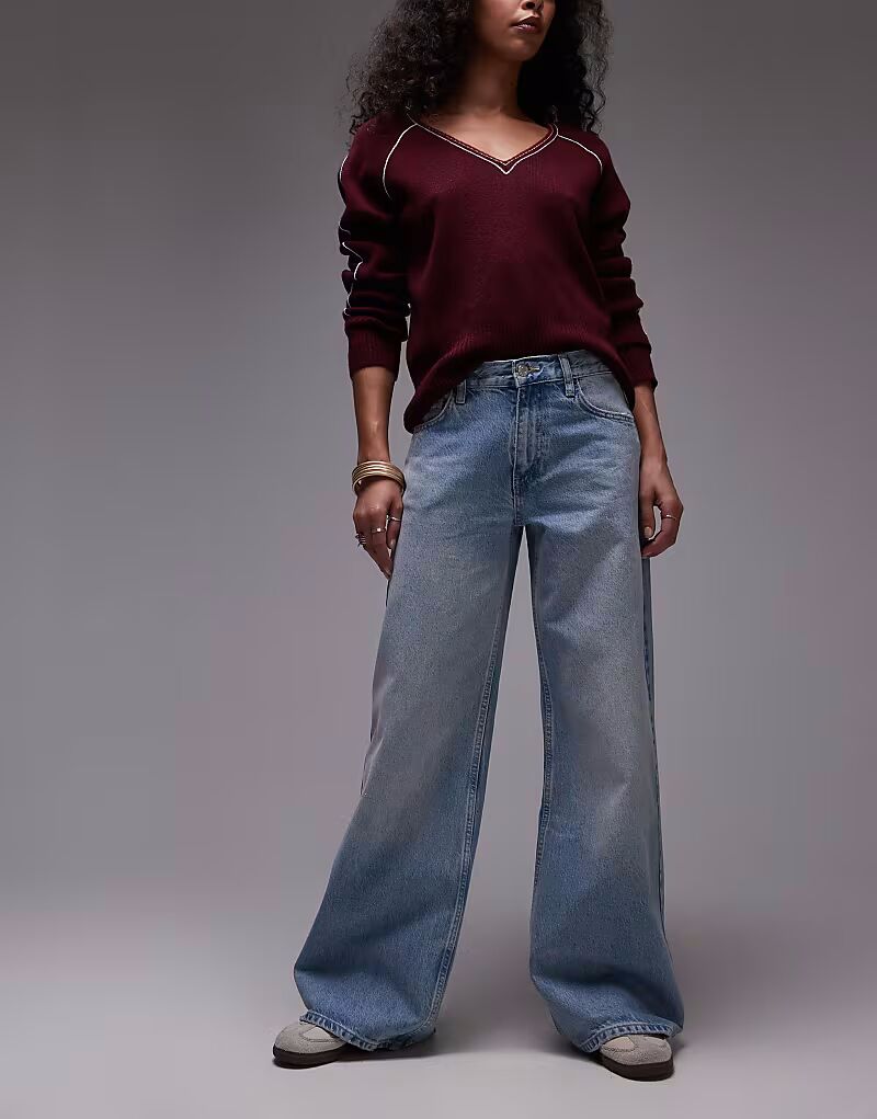 

Джинсы Horizon Wide Leg со средней посадкой, цвет «отбеленный» Topshop