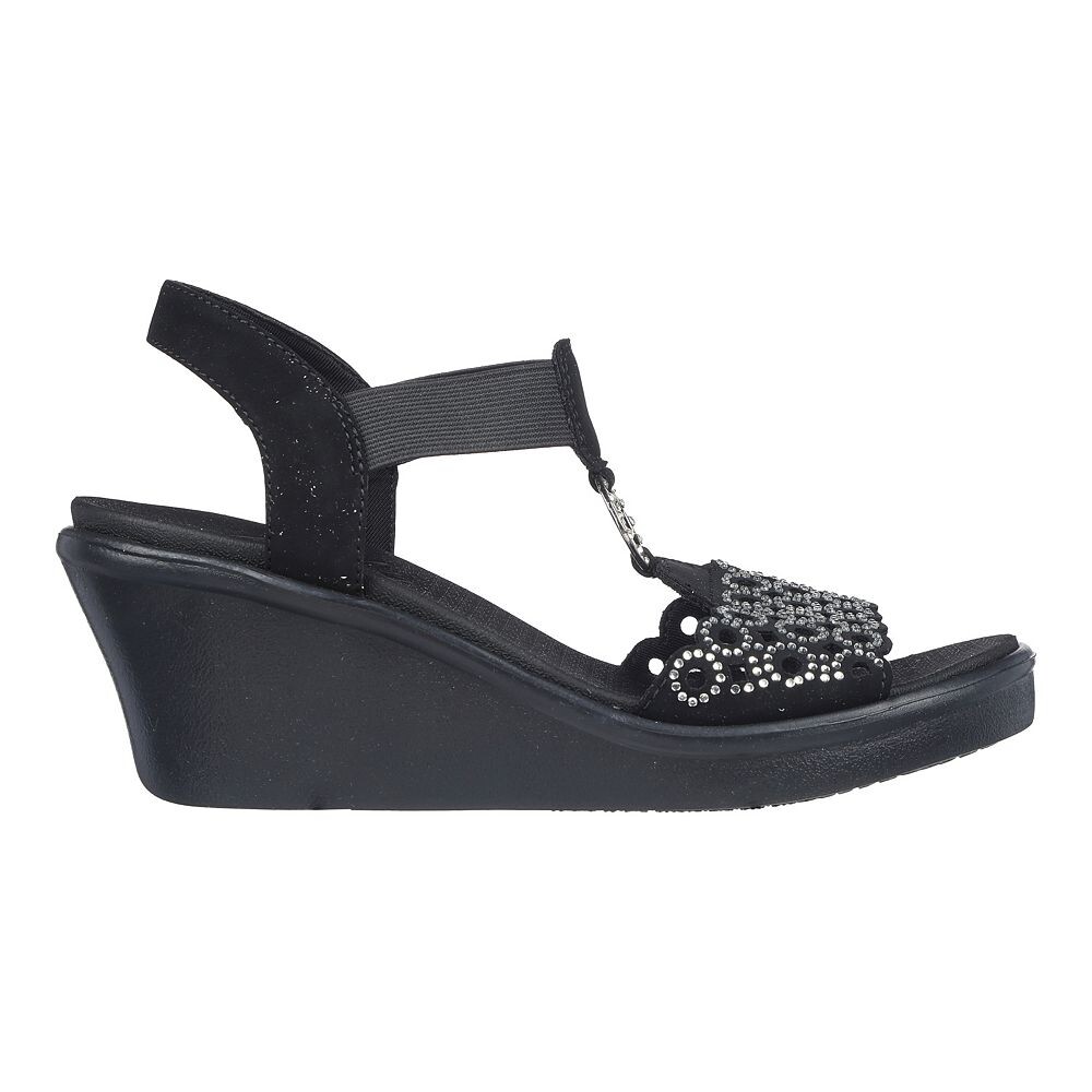 Женские босоножки на танкетке Skechers Cali Rumble On Queen B2, цвет Black Silver — фото 2