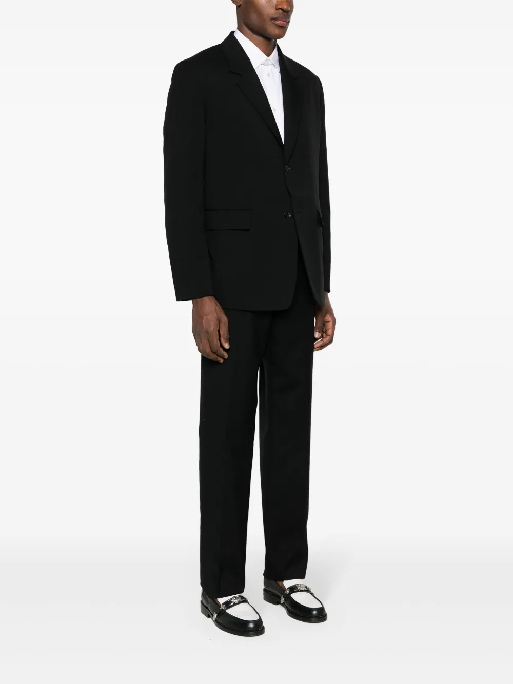 Шерстяной костюм с однобортным пиджаком JIL SANDER, черный — фото 3