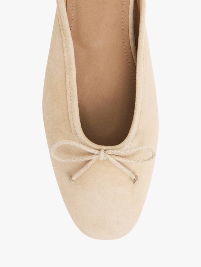 Балетки Malva Suede на босую ногу без задника Flattered, Beige — фото 3