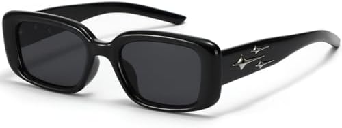 

Прямоугольные солнцезащитные очки для мужчин в винтажном панк-стиле с градиентным переходом, маленькие квадратные очки для женщин, солнцезащитные очки UV400 MTZJH, Black Grey