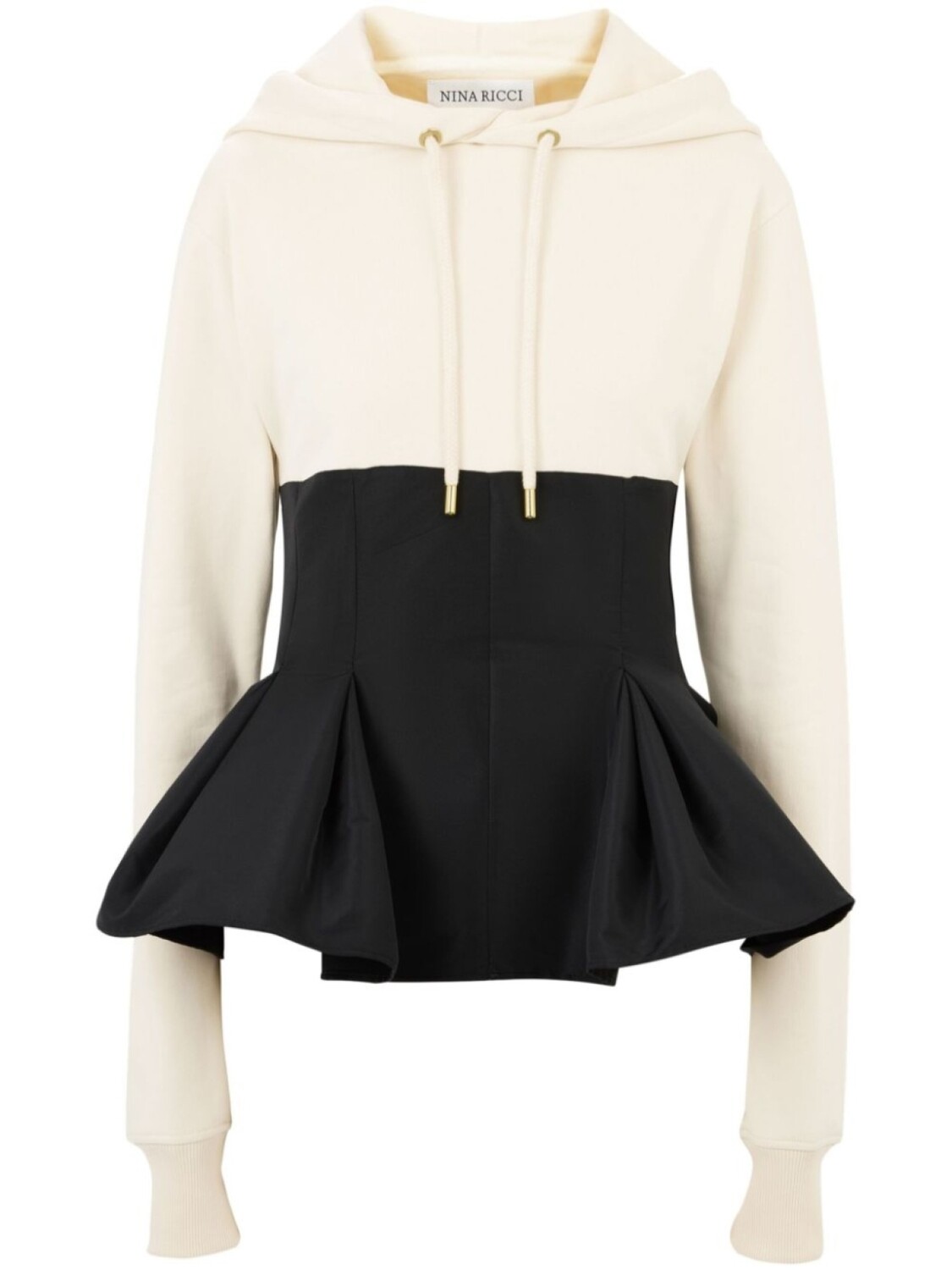 

Худи с контрастной баской Nina Ricci, черный