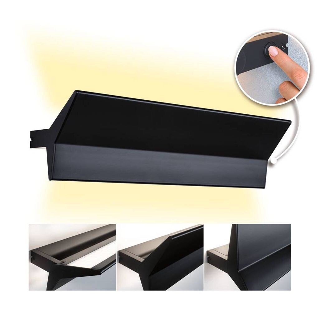

Светодиодный настенный светильник Stine 3-Step-Dim 2700K 1400lm / 410lm 230V 13 / 1x4W с регулируемой яркостью, матовый черный Paulmann