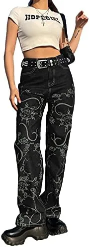 

Женские готические карго джинсы wide leg в стиле панк-гранж Argeousgor